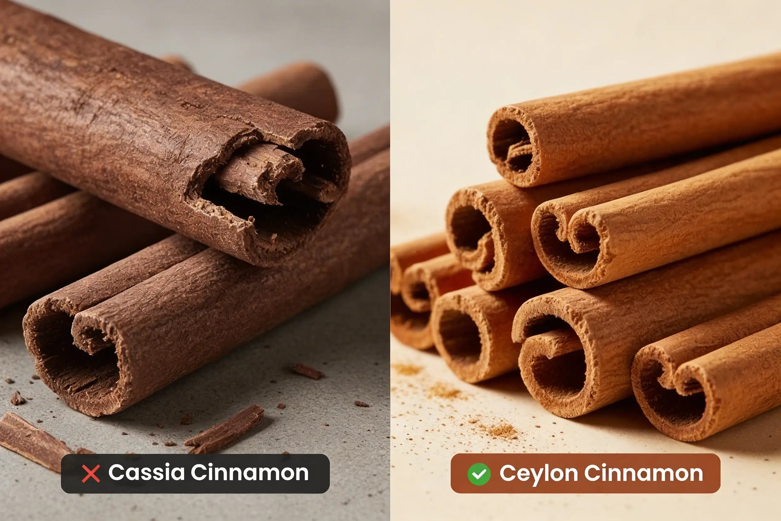 Cassia versus Ceylon Cinnamon comparison