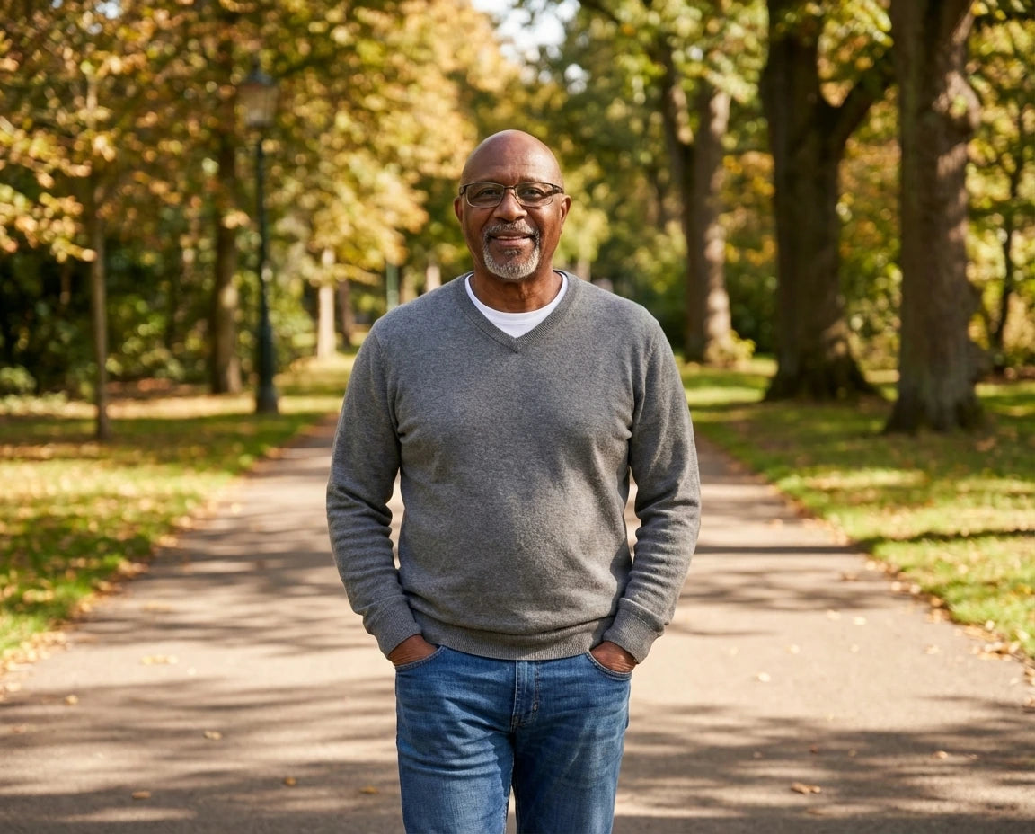 Man in great shape during a walk
