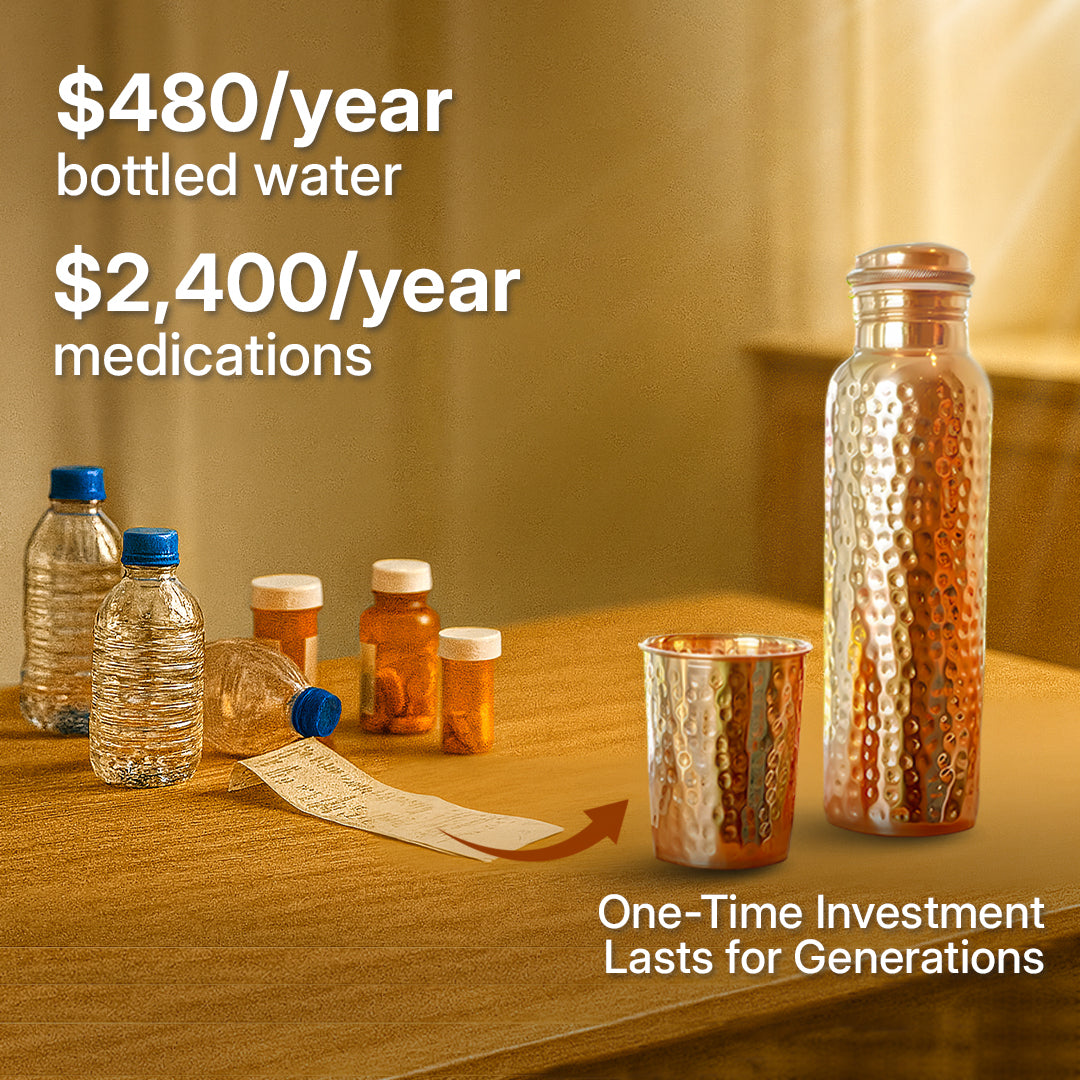 Comparison of annual costs and a copper bottle