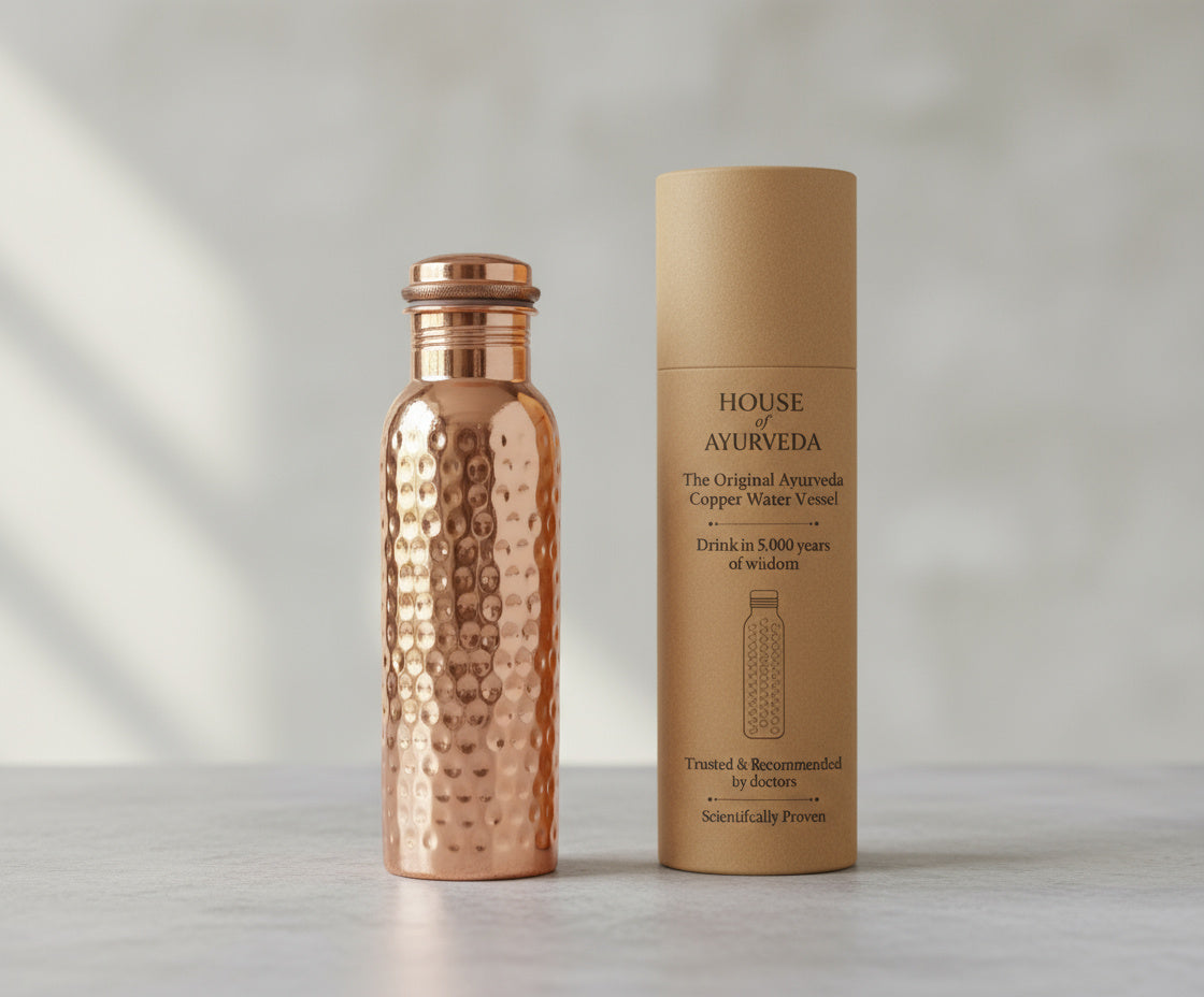 Copper bottle with presentation tube